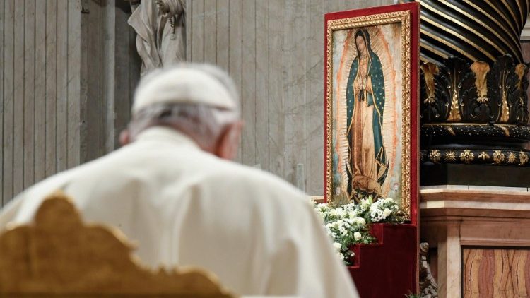 Papa: o mistério guadalupano se resume no manto, na rosa e no índio. “O resto é ideologia”