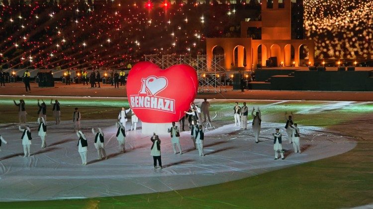 Inauguração do estádio de Benghazi, na Líbia: o esporte é caminho de fraternidade