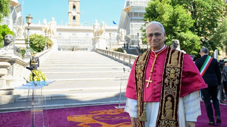 “Hoje posso dizer que sou romano”: Leão XIV visita o Capitólio “Hoje posso dizer que sou romano”: Leão XIV visita o Capitólio