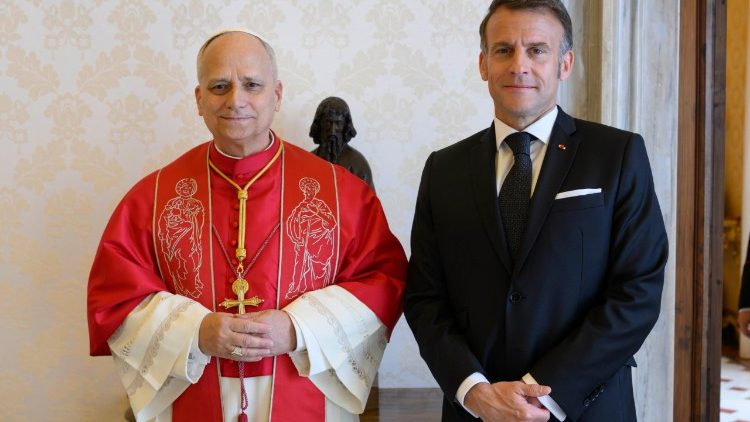 Leão XIV recebe presidente da França, Emmanuel Macron